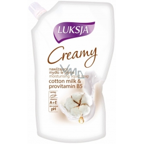 Luksja Creamy Cotton milk & provitamín B5 tekuté mydlo náhradná náplň 400 ml