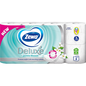 Zewa Deluxe Jasmine Blossom 3-vrstvový toaletný papier, 8 rolí, 19,3 m rola