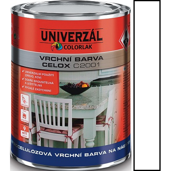 Colorlak CELOX C2001 nitrocelulózové vrchná farba na nábytok Biela 0,35 l