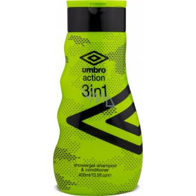 Umbro Action sprchový gél, šampón a kondicionér 3v1 pre mužov 400 ml