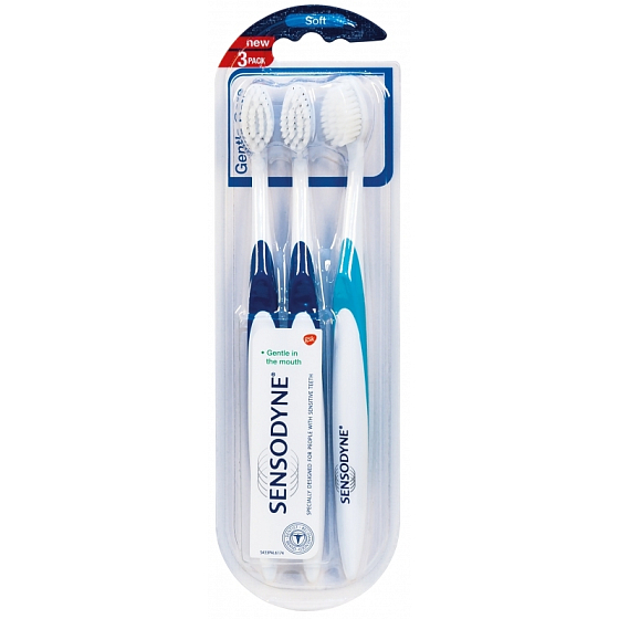 Sensodyne Gentle Care Soft mäkké zubné kefky 3 kusy