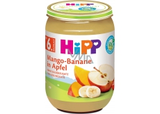 Hipp Ovocie Bio Jablká s mangom a banánmi ovocný príkrm, znížený obsah laktózy a bez pridaného cukru pre deti 190 g
