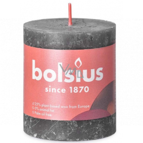 Bolsius Rustic sviečka tmavo šedá valec 68 x 80 mm