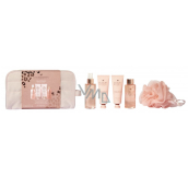 Grace Cole Vanilla & Almond sprchový gél 100 ml + telová hmla 100 ml + krém na ruky a nechty 50 ml + telový krém 50 ml + kúpeľová hubka + kozmetická taštička, kozmetická sada pre ženy
