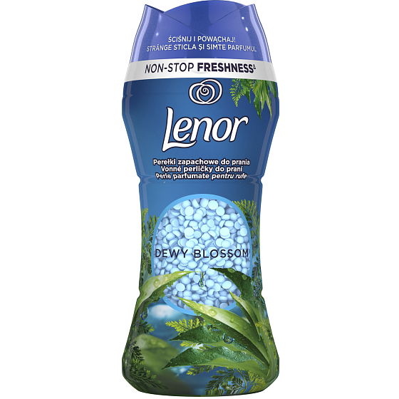 Lenor Dewy Blossom vôňa konvaliniek, citrusov a zelených bylín Vonné perličky do bubna práčky 210 g