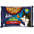 Felix Sensations Jellies Multipack hovädzie a kuracie mäso v ochutenom želé, kompletné krmivo pre dospelé mačky 4 x 85 g