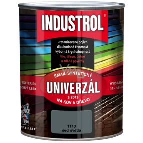 Industrol S2013 Univerzál lesk vrchní barva na kov a dřevo 1110 Šeď světlá 0,75 l