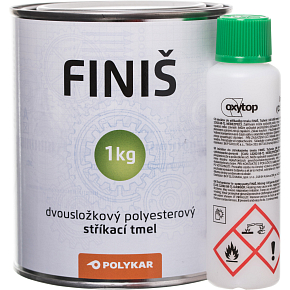 Polykar Finiš striekací tmel, dvojzložkový polyesterový + tužidlo, 1 kg Polykar Finiš striekací tmel, dvojzložkový polyesterový + tužidlo, 1 kg
