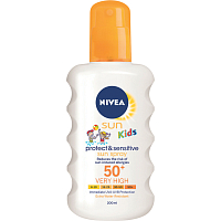Nivea Sun Kids OF 50+ Protect & Sensitive detský sprej na opaľovanie, 200 ml