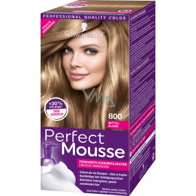 Schwarzkopf Perfect Mousse Inovatívna Foam Color farba na vlasy 800 Stredne plavý