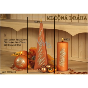 Lima Mliečna dráha sviečka oranžová ihlan 75 x 250 mm 1 kus