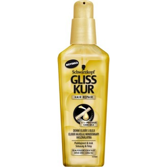 Gliss Kur Ultimate Repair denný elixír s olejmi pre poškodené a suché vlasy 75 ml