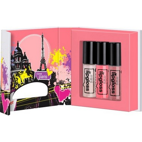 Essence Mini Lipgloss mini sada leskov na pery 06 Paris, Ma Jolie 3x2 ml, kozmetická sada