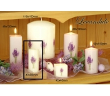 Lima Kvetina Levanduľa vonná sviečka biela s obtiskom levandule valec 50 x 100 mm 1 kus