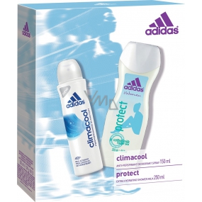 Adidas Climacool dezodorant antiperspirant sprej 150 ml + Protect sprchový gél 250 ml, pre ženy kozmetická sada