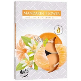 BISPOL Aura Mandarin Flower - Kvety mandarínky vonné čajové sviečky 6 kusov