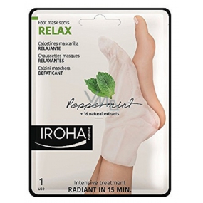 Iroha Relax Relaxačné maska na nohy a nechty s mätou a prírodnými výťažkami 2 x 9 ml