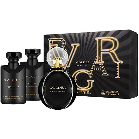 Bvlgari Goldea the Roman Night toaletná voda pre ženy 50 ml + telové mlieko 40 + sprchový gél 40 ml, darčeková sada