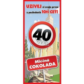 Bohemia Gifts Mliečna čokoláda Všetko najlepšie 40, darčeková 100 g