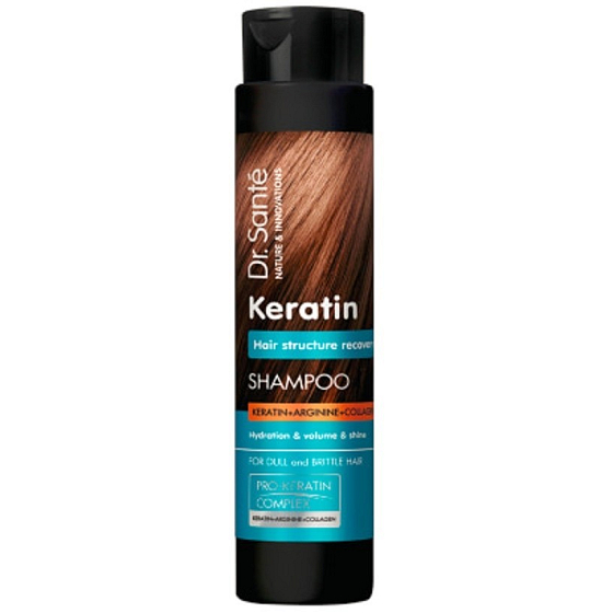 Dr. Santé Keratin Hair regeneračný a hydratačný šampón pre krehké lámavé vlasy bez lesku 250 ml