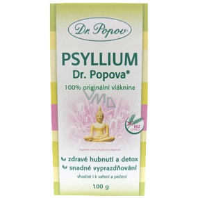 Dr. Popov Psyllium 100% originálna, rozpustná vláknina podporuje metabolizmus tukov, navodzuje pocit sýtosti 100 g