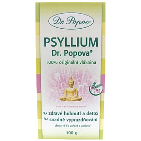 Dr. Popov Psyllium 100% originálna, rozpustná vláknina podporuje metabolizmus tukov, navodzuje pocit sýtosti 100 g Dr. Popov Psyllium 100% originálna, rozpustná vláknina podporuje metabolizmus tukov, navodzuje pocit sýtosti 100 g