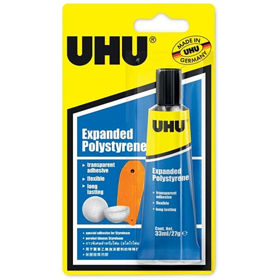 Uhu Expanded Polystyrene kontaktné lepidlo na penový polystyrén a na polystyrén v kombinácii s inými materiálmi 33 ml