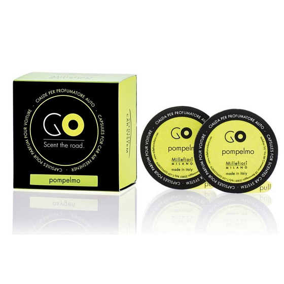 Millefiori Milano Go Pompelmo - Grapefruit vôňa do auta náhradná náplň, vonia až 2 mesiace 2 x 13 g