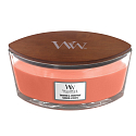 Woodwick Tamarind & Stonefruit - Tamarind a kôstkovice vonná sviečka s dreveným širokým knôtom a viečkom loď 453 g