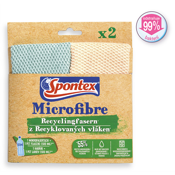 Spontex Mikroutkanina z recyklovaných vlákien 2ks 30 x 30 cm 2 kusy