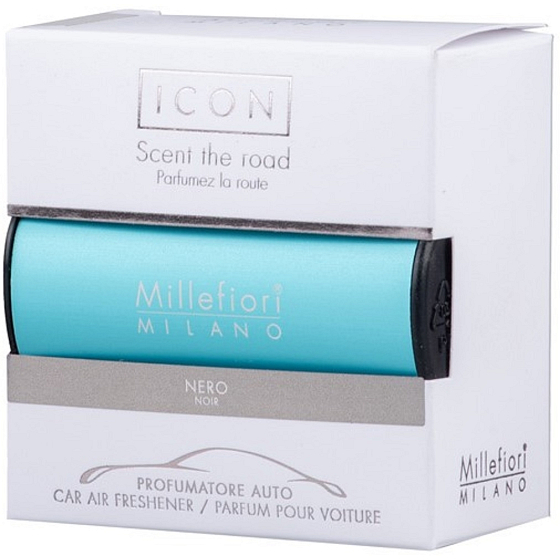 Millefiori Milano Icon Nero - Svetlomodrá vôňa do auta Klasická vôňa až na 2 mesiace 47 g