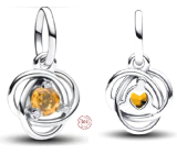 Prívesok zo striebra 925 Yellow eternity circle November, prívesok na náramku symbol