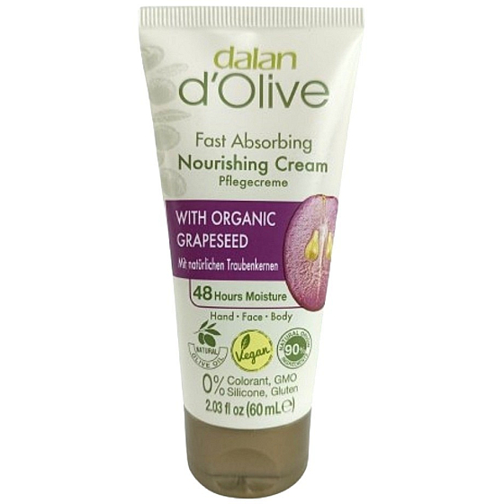 Dalan d Olive Nourishing Cream hydratačný krém na ruky a telo s extraktom z hroznových jadier 60 ml