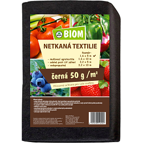 Biom netkaná textília čierna 50 g/m² veľkosť 1,6 x 5 m