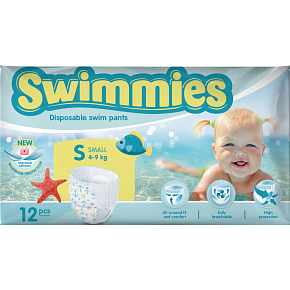 Swimmies plienky do vody 4-9 kg, 12 ks