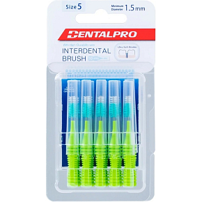 DentalPro medzizubný kartáček rovný 1,5 mm zelený, 10 kusov