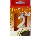 Happy light Tortová sviečka číslica 2 v krabičke
