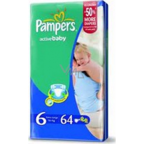 Pampers Active Baby 6 Extra Large 16 + kg plienkové nohavičky 64 kusov