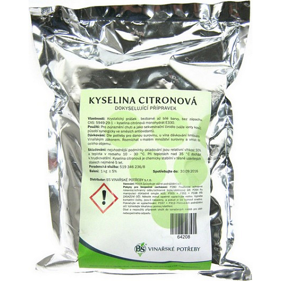Kyselina citrónová do potravín dokysľujúca, osvedčený prípravok pre domácnosť 1 kg
