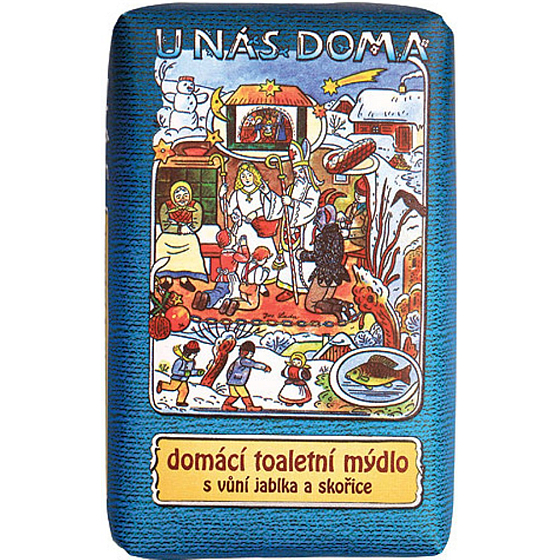 Bohemia Gifts Josef Lada Jablko a Škorica U nás doma toaletné mydlo s glycerínom 220 g