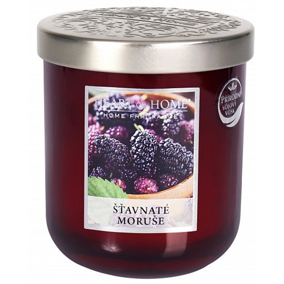 Heart & Home Šťavnaté moruše Sójová vonná sviečka stredná horí až 30 hodín 115 g