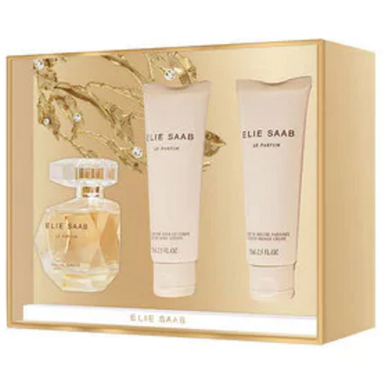 Elie Saab Le Parfum parfumovaná voda pre ženy 50 ml + sprchový gél 75 ml + telové mlieko 75 ml, darčeková sada