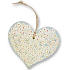 Bohemia Gifts Drevené dekoračné srdce s potlačou Biele kvety 13,5 cm