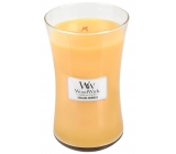 Woodwick Seaside Mimosa - Mimóza na pobreží vonná sviečka s dreveným knôtom a viečkom sklo veľká 609,5 g