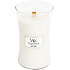 Woodwick White Teak - Biely teak vonná sviečka s dreveným knôtom a viečkom sklo veľká 609,5 g
