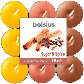 Bolsius Aromatic Sugar & Spice - Cukor a korenie vonné čajové sviečky 18 kusov, doba horenia 4 hodiny