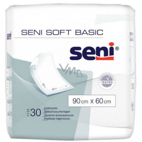 Seni Soft Basic hygienické absorpčné podložky 2 kvapky, 90 x 60 cm 30 kusov
