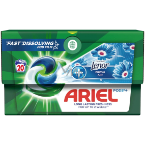 Ariel +Touch Of Lenor Fresh Air gélové kapsuly na odstraňovanie škvŕn 20 kusov
