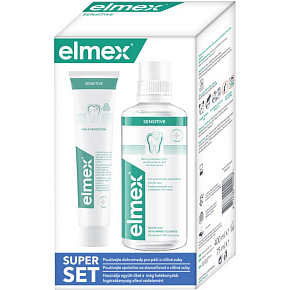 Elmex Sensitive duopack zubná pasta + ústna voda, 75 ml + 400 ml