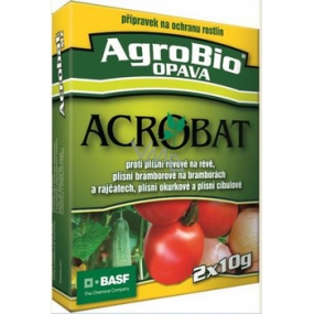 AgroBio Acrobat MZ WG prípravok na ochranu rastlín proti plesni zemiakov, paradajok, cibule, uhorky v skleníku a viniča 2 x 10 g